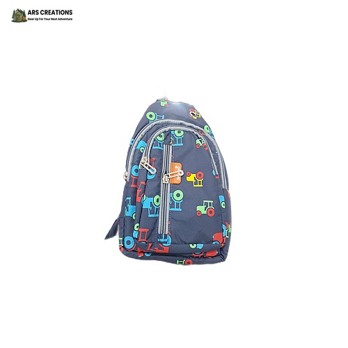 ARS Creations Kids Mini Backpack with Vehicle Print (Navy Blue)
